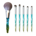 Pennello per trucco Pennello per capelli in fibra di seta di mais Lavaggio per trucco, Green Loose Powder Brush, Pink Loose Powder Brush, 5 PCS Green Eye Shadow Brush, Green Loose Powder Brush+5 PCS Eye Shadow Brush                                     ...