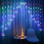 Luci decorative a cinque stelle a LED con fiocco di neve a V invertita Luci natalizie impermeabili, spina europea