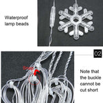 Luci decorative a cinque stelle a LED con fiocco di neve a V invertita Luci natalizie impermeabili, spina europea