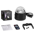 MGY-019 Lampada laser da palco rotante colorata a LED con telecomando da 6 W. Lampada a sfera magica in cristallo, US Plug, EU Plug, UK Plug, AU Plug