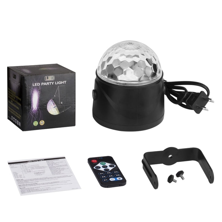 MGY-019 Lampada laser da palco rotante colorata a LED con telecomando da 6 W. Lampada a sfera magica in cristallo, US Plug, EU Plug, UK Plug, AU Plug