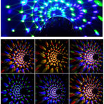 MGY-019 Lampada laser da palco rotante colorata a LED con telecomando da 6 W. Lampada a sfera magica in cristallo, US Plug, EU Plug, UK Plug, AU Plug