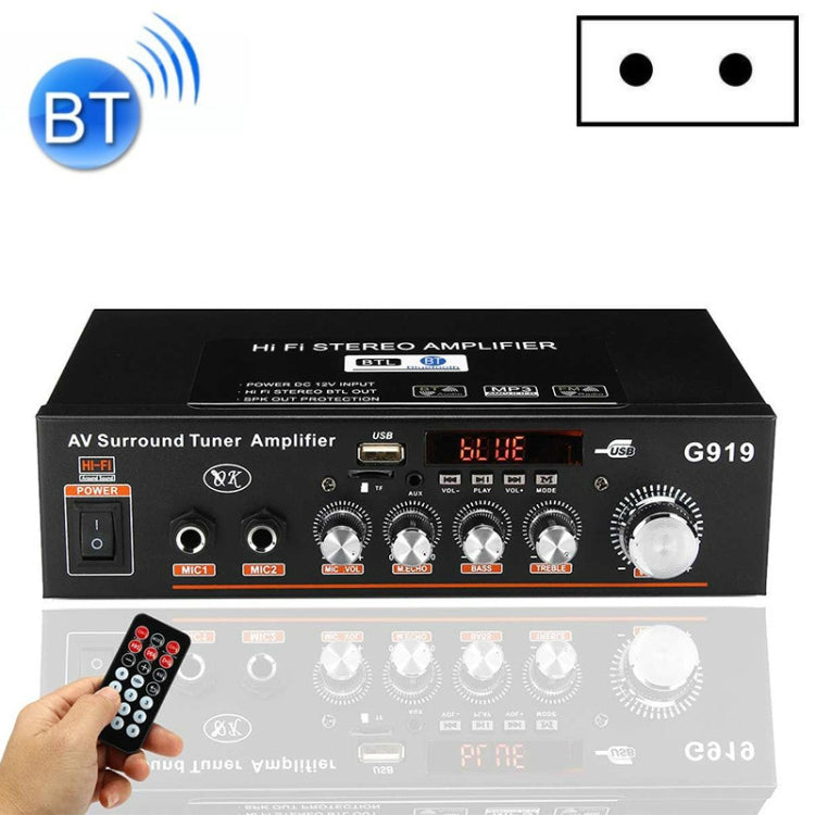 G919 Amplificatore di potenza digitale intelligente Mini amplificatore di potenza Bluetooth/USB/SD/FM integrato, spina europea