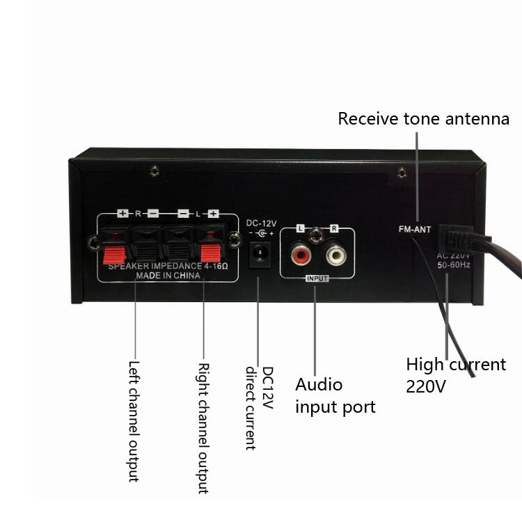 Amplificatore di potenza digitale intelligente G20 Amplificatore di potenza Bluetooth/USB/SD/FM integrato, spina europea