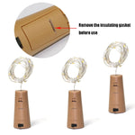 10 pz LED bottiglia di vino sughero filo di rame luce stringa IP44 lampada decorativa natalizia impermeabile, 1m 10LEDs, 2m 20LEDs