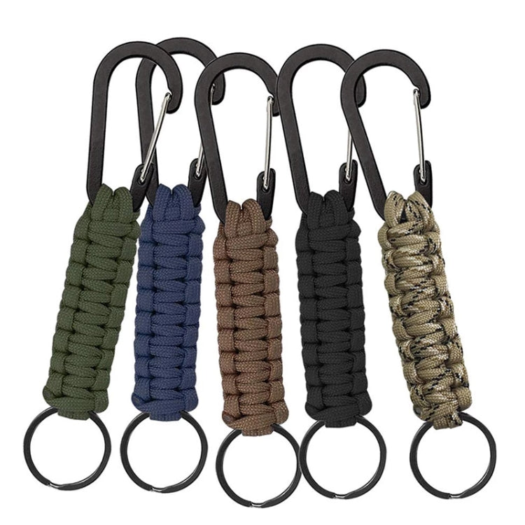 Portachiavi con moschettone in corda per ombrello in nylon multifunzionale per esterni, Nylon Umbrella Rope(Army green), Nylon Umbrella Rope(Black), Nylon Umbrella Rope(Brown), Nylon Umbrella Rope(Deep Blue)