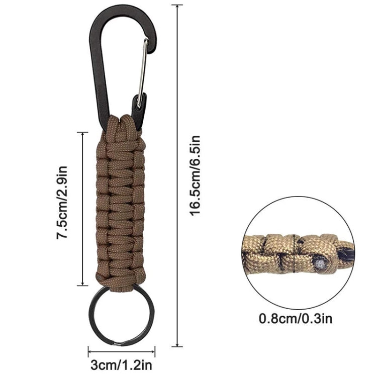 Portachiavi con moschettone in corda per ombrello in nylon multifunzionale per esterni, Nylon Umbrella Rope(Army green), Nylon Umbrella Rope(Black), Nylon Umbrella Rope(Brown), Nylon Umbrella Rope(Deep Blue)
