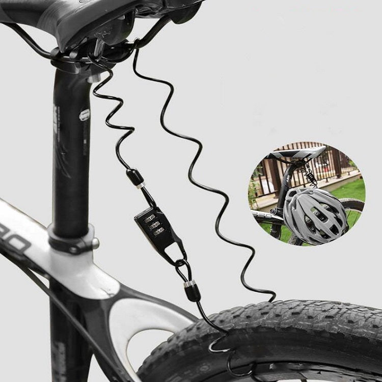 3 pezzi lucchetto per casco lucchetto per mountain bike lucchetto di sicurezza per bicicletta moto bici elettrica lucchetto per cavo in acciaio con password portatile, Helmet Lock