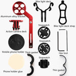 Supporto da tavolo per codici in lega di alluminio per mountain bike per bicicletta Staffa per torcia universale per estensione della tabella dei codici, Red, Black, Gray