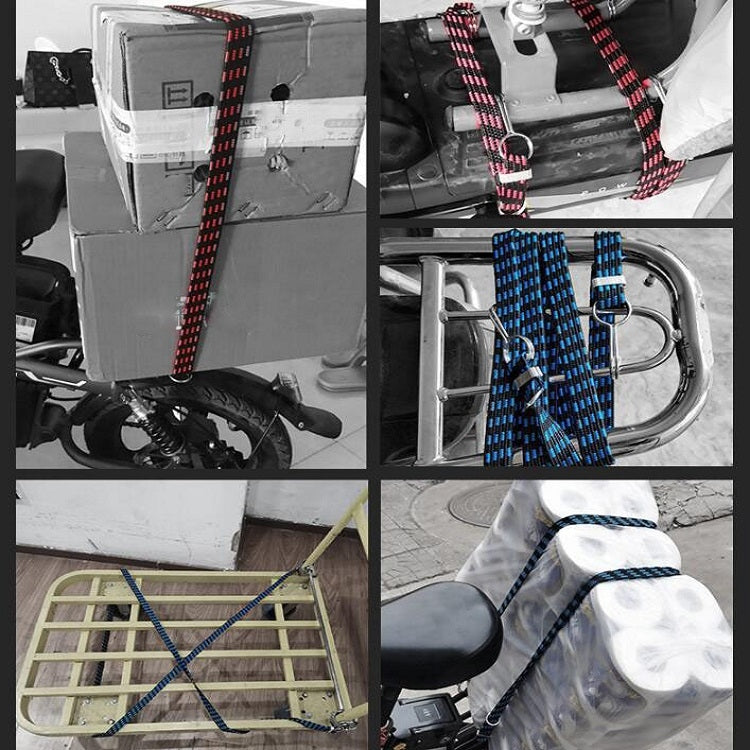 Corda per rilegatura per bicicletta da 3 pezzi, allargamento e ispessimento, corda elastica multiuso per bagagli, 0.5m, 1m, 2m, 3m, 4m