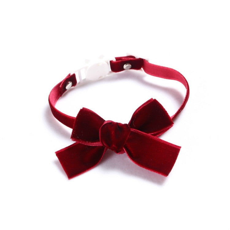 Collare in velluto regolabile con fiocco per animali 17-30cm
