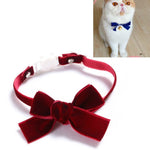 Collare in velluto regolabile con fiocco per animali 17-30cm