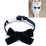 Collare in velluto regolabile con fiocco per animali 17-30cm