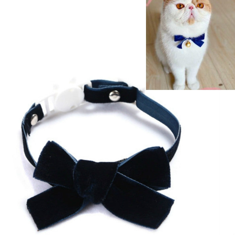 Collare in velluto regolabile con fiocco per animali 17-30cm