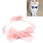 Collare in velluto regolabile con fiocco per animali 17-30cm
