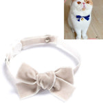 Collare in velluto regolabile con fiocco per animali 17-30cm
