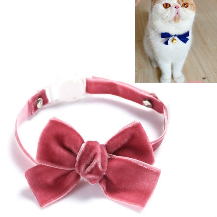 Collare in velluto regolabile con fiocco per animali 17-30cm