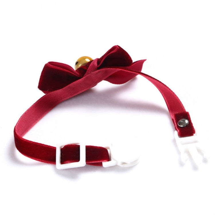 Collare in velluto regolabile con fiocco per animali 17-30cm
