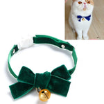 Collare in velluto regolabile con fiocco per animali 17-30cm