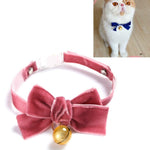 Collare in velluto regolabile con fiocco per animali 17-30cm