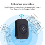Campanello senza fili NESSUNA batteria Spina americana impermeabile luce a led 300 m a lungo raggio intelligente, EU Plug