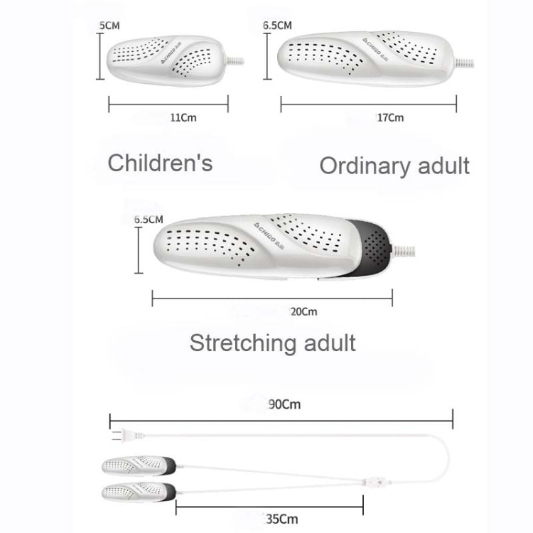 Asciugatrice per scarpe Chigo 220V Asciugatrice per scarpe calde per adulti e bambini, presa CN, 07 Children White, 07 Children Blue, 07 Children Pink, 07 Adult Ordinary, 07 Adult Retractable, Adult Timing, Telescopic Timing, 02 Models, 02 Timing      ...