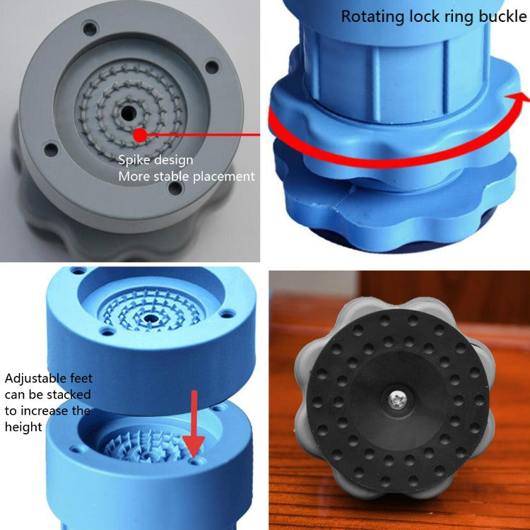 4 Pz/set Mobili Elettrodomestico Lavatrice Tappetino In Gomma A Prova di Umidità Assorbimento Degli Urti Aumentata Base Zerbino, 2.5cm Plus Layer Gray, Adjustable Height About 8-9.5cm Gray, 2.5cm Plus Layer Blue, Adjustable Height About 8-9.5cm Blue