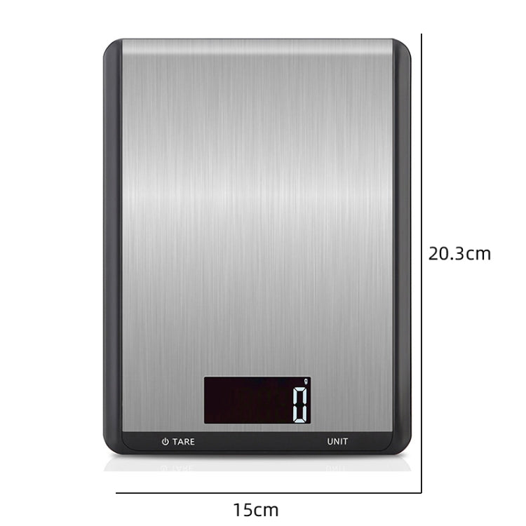 Bilancia da cucina in acciaio inossidabile Bilancia elettronica per alimenti domestici, 5kg/1g, 10kg/1g
