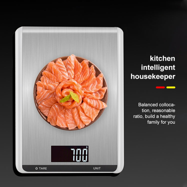 Bilancia da cucina in acciaio inossidabile Bilancia elettronica per alimenti domestici, 5kg/1g, 10kg/1g