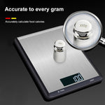 Bilancia da cucina in acciaio inossidabile Bilancia elettronica per alimenti domestici, 5kg/1g, 10kg/1g