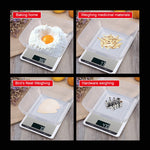 Bilancia da cucina in acciaio inossidabile Bilancia elettronica per alimenti domestici, 5kg/1g, 10kg/1g