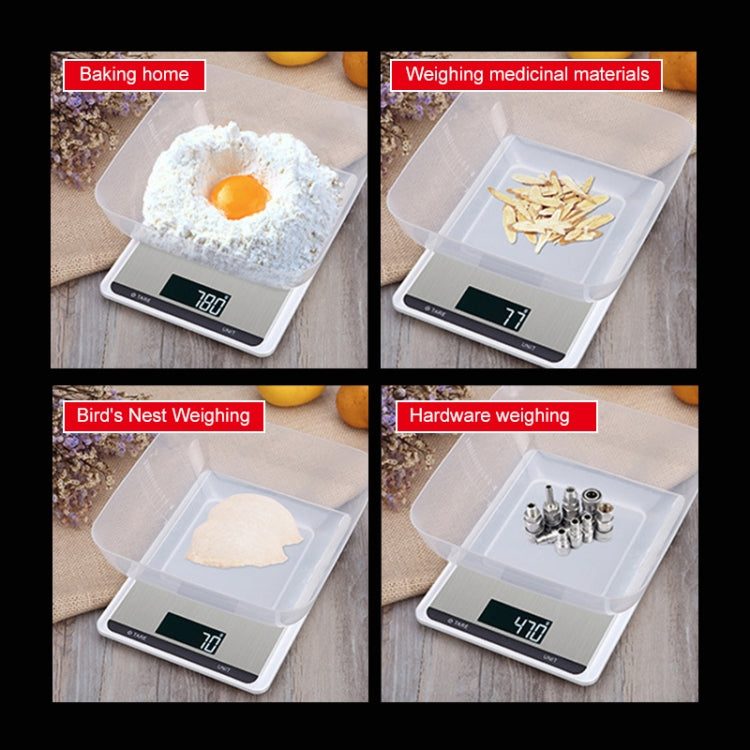 Bilancia da cucina in acciaio inossidabile Bilancia elettronica per alimenti domestici, 5kg/1g, 10kg/1g