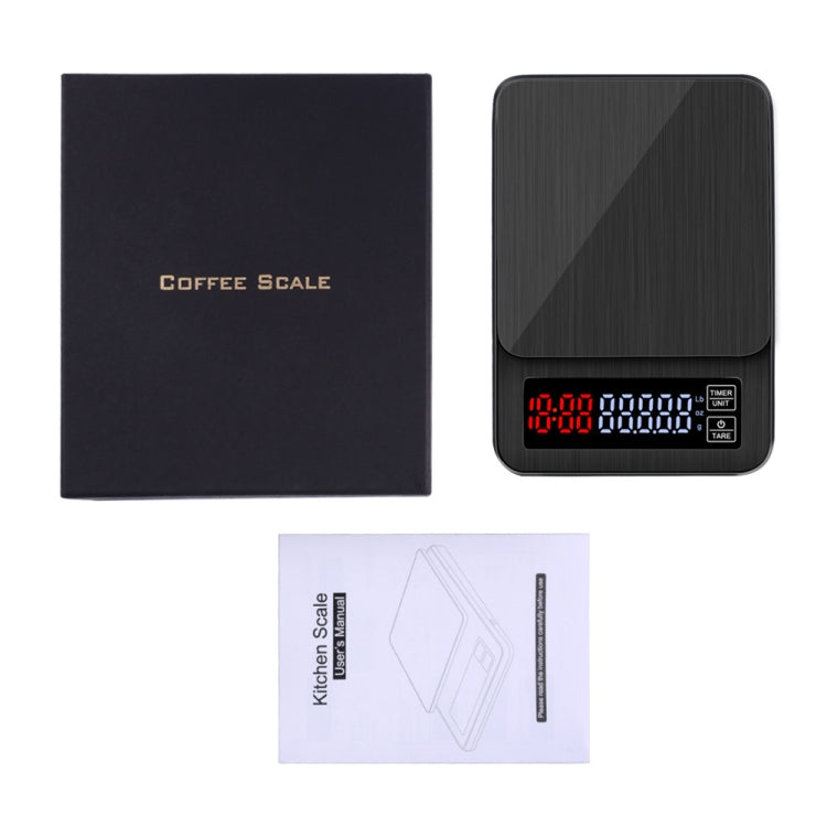 Bilancia da caffè intelligente spinta a mano per uso domestico Bilancia da cucina intelligente alimentata tramite USB con temporizzazione, 3kg/0.1g, 5kg/0.1g, 10kg/1g