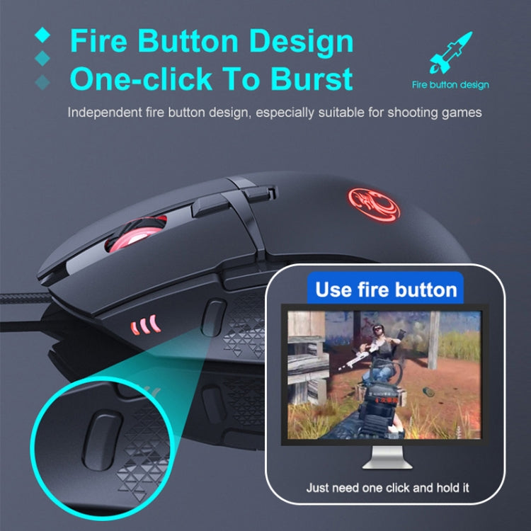 iMICE T91 8 tasti 7200 DPI Mouse da gioco luminoso cablato USB, lunghezza cavo: 1,8 m
