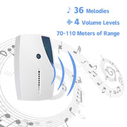 Campanello per porta con telecomando senza fili impermeabile a LED da 10 pezzi con 36 brani di carillon