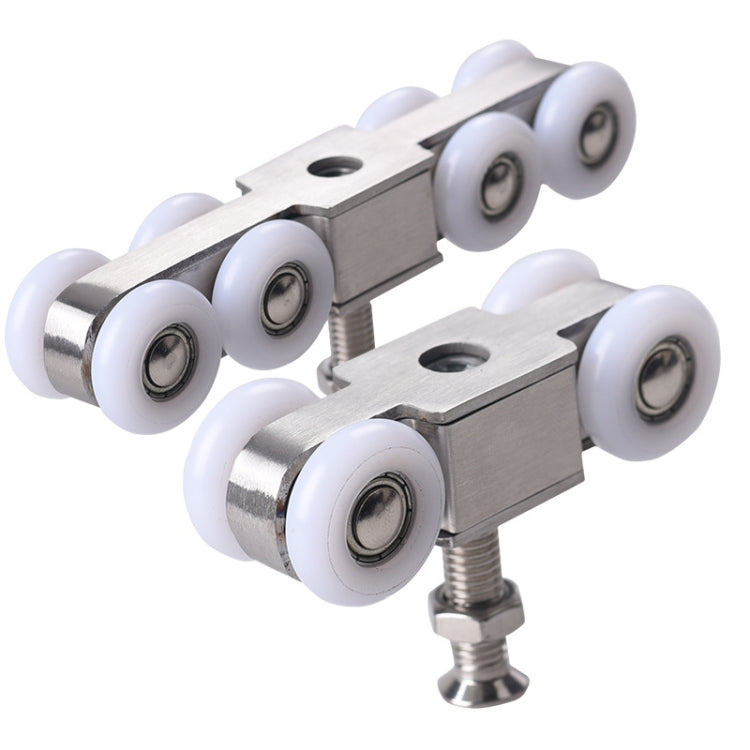 Ruota sospesa per porta scorrevole in acciaio inossidabile Puleggia per porta scorrevole silenziosa, liscia e resistente all'usura Asta sospesa in nylon, 4 Wheels, 8 Wheels