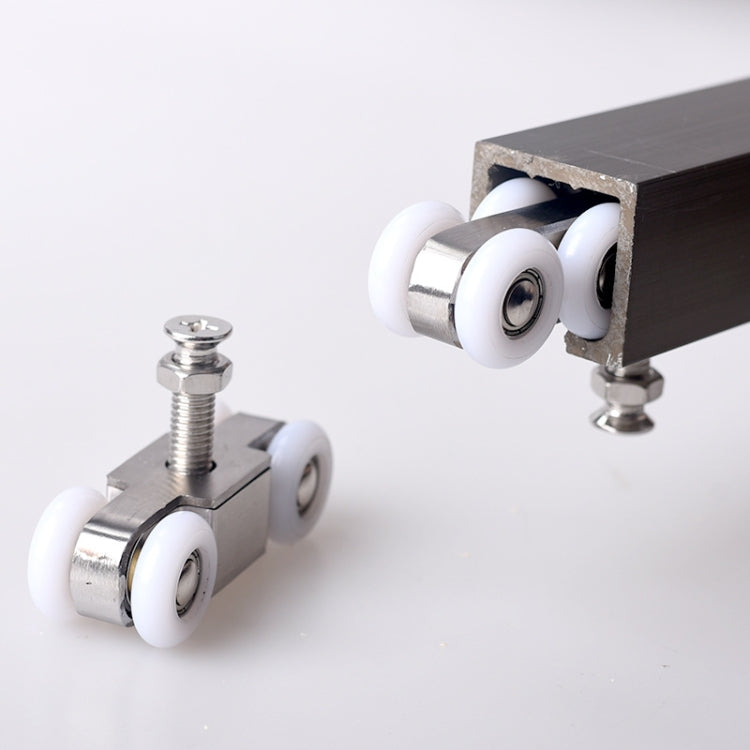 Ruota sospesa per porta scorrevole in acciaio inossidabile Puleggia per porta scorrevole silenziosa, liscia e resistente all'usura Asta sospesa in nylon, 4 Wheels, 8 Wheels