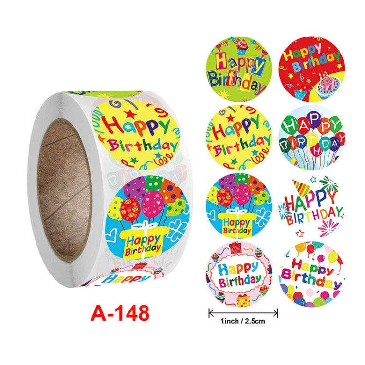 A-148 Adesivo rotondo da 10 pezzi Etichetta di buon compleanno Adesivo sigillante per regalo di festa, Dimensioni: 2,5 cm / 1 pollice, A-148 Sticker