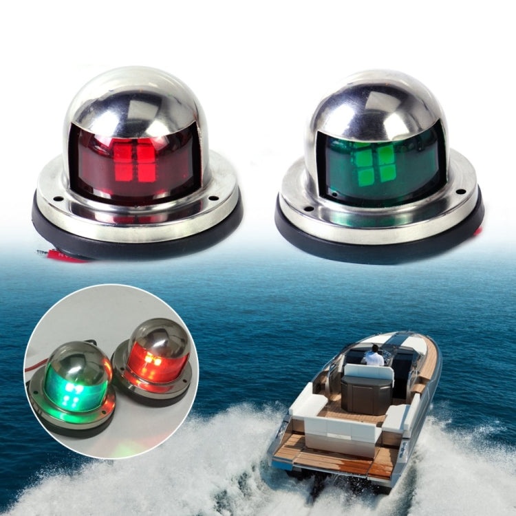 Luci navigazione LED rosse e verdi per barche 12V inox