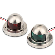 Luci navigazione LED per barche 12V rosse e verdi inox