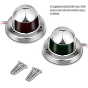 Luci navigazione LED per barche 12V rosse e verdi inox