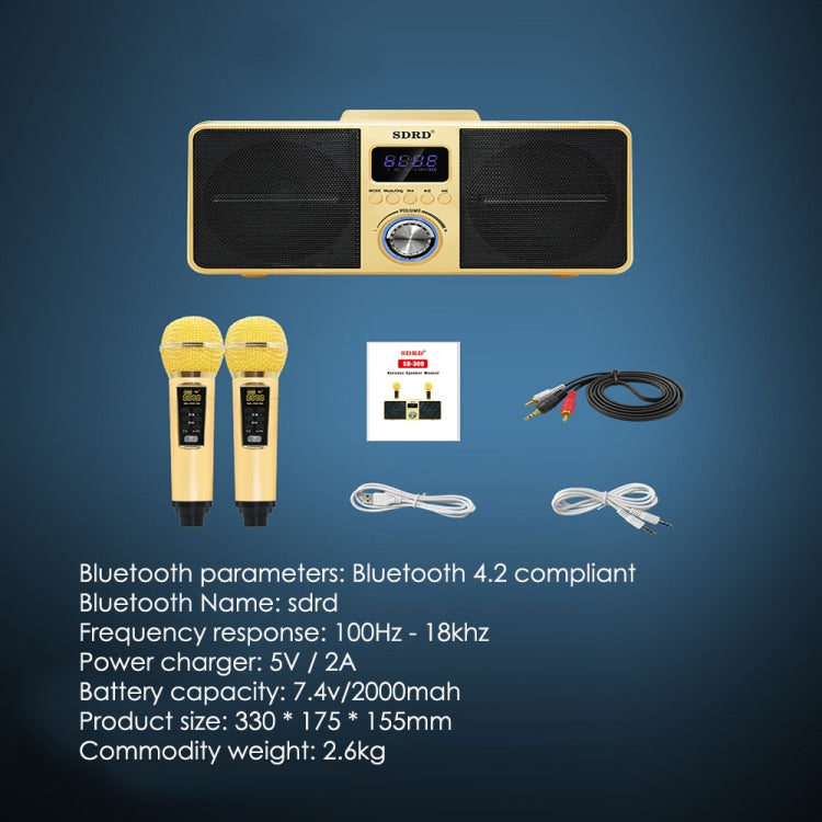 Microfono wireless Bluetooth SDRD SD309 con altoparlanti