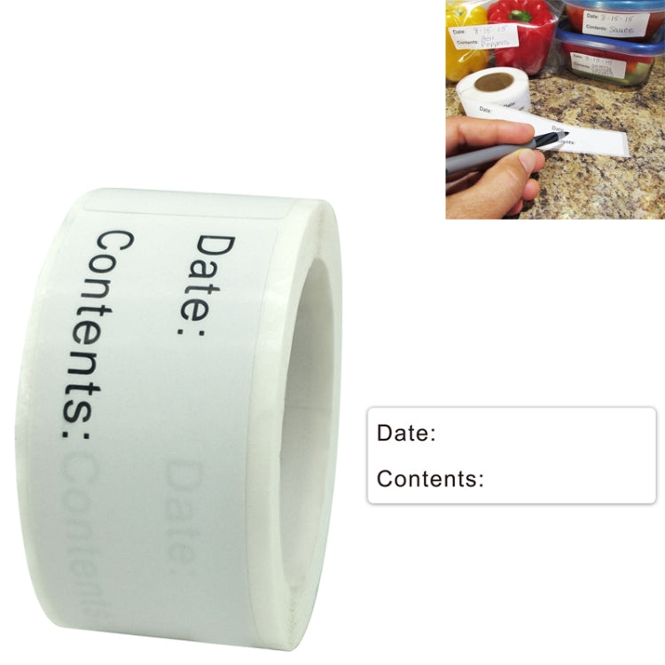 Etichetta adesiva con data per marcatura di alimenti per cucina domestica in rotolo da 10 pezzi, 1 x 3 inch