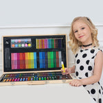 Pittura Scatola di legno Set di penne colorate Materiale scolastico d'arte per bambini, 180 in 1