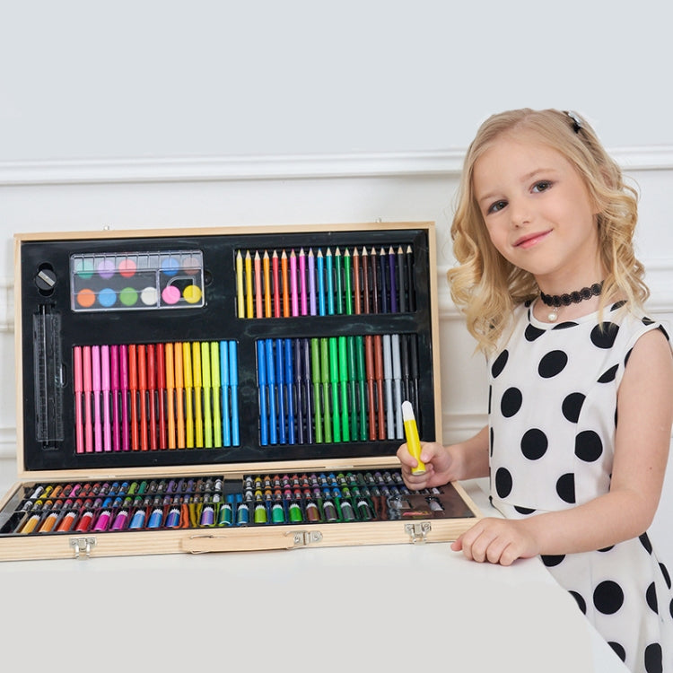 Pittura Scatola di legno Set di penne colorate Materiale scolastico d'arte per bambini, 180 in 1