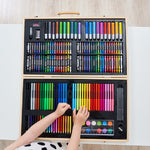 Pittura Scatola di legno Set di penne colorate Materiale scolastico d'arte per bambini, 180 in 1