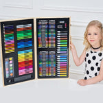 Pittura Scatola di legno Set di penne colorate Materiale scolastico d'arte per bambini, 180 in 1