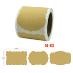 3 adesivi decorativi per etichette natalizie in carta kraft naturale, B-63