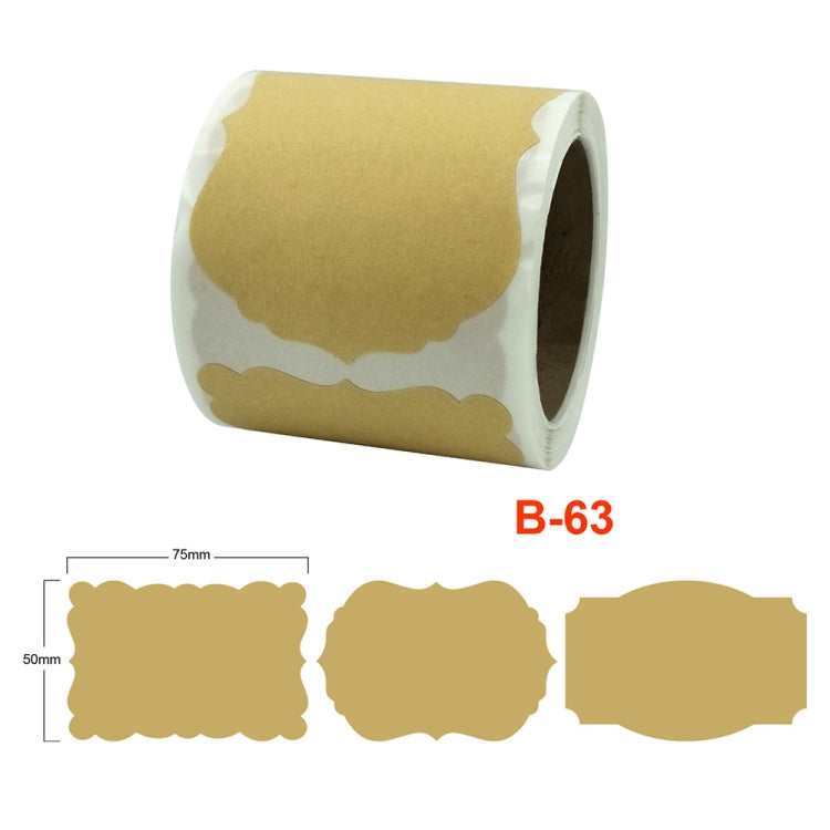 3 adesivi decorativi per etichette natalizie in carta kraft naturale, B-63