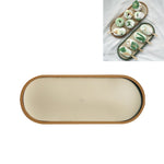Vassoio portaoggetti da tavolo poco profondo, vassoio per articoli vari, vassoio per esposizione di gioielli, , Oval (Warm Brown), , Triangle (Warm Brown), , Round (Warm Brown), , Oval (Dark Green), , Triangle (Dark Green), , Round (Dark Green)        ...